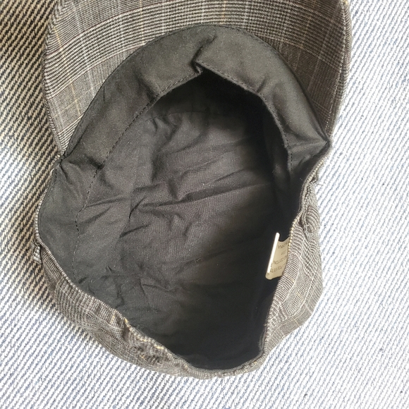 Military Hat - Fine Grey Plaid - Cotton-Lined - Size 57 cm - EUC - Picture 7 of 11